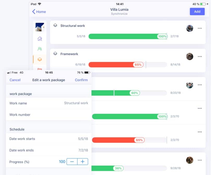 Split into work packages and sub-work packages