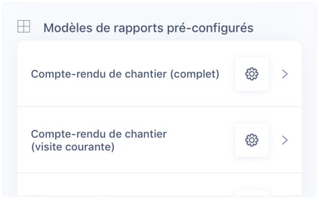 Enregistrez des modèles de rapports pré-configurés